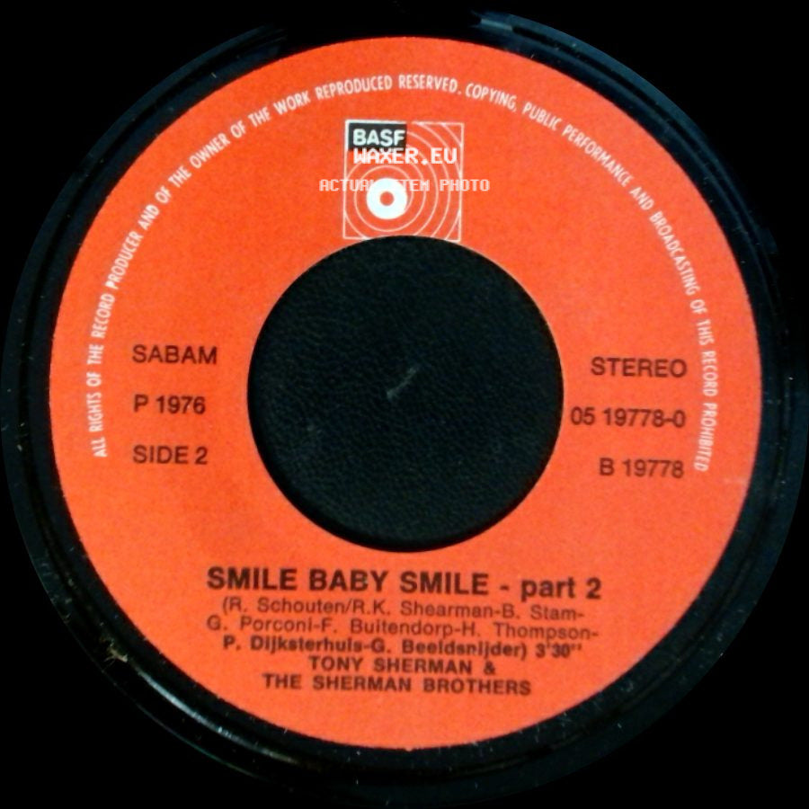 Tony Sherman & The Sherman Brothers - Smile Baby Smile - Part 1 / Smile Baby Smile - Part 2 side B