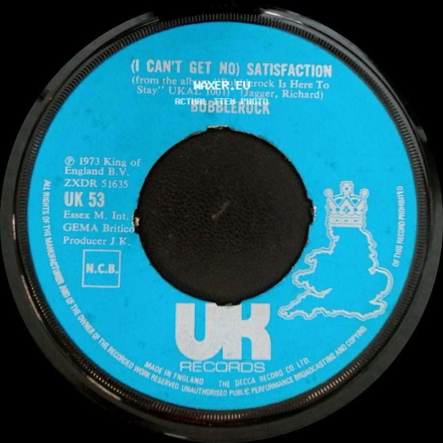 Bubblerock - Bubblerock Is Here To Stay / (I Can't Get No) Satisfaction side B