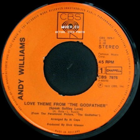 Andy Williams - Home For Thee / Love Theme From "The Godfather" side B