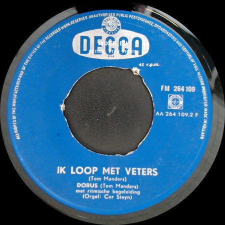 Dorus - Met Zulke Rozen / Ik Loop Met Veters side B