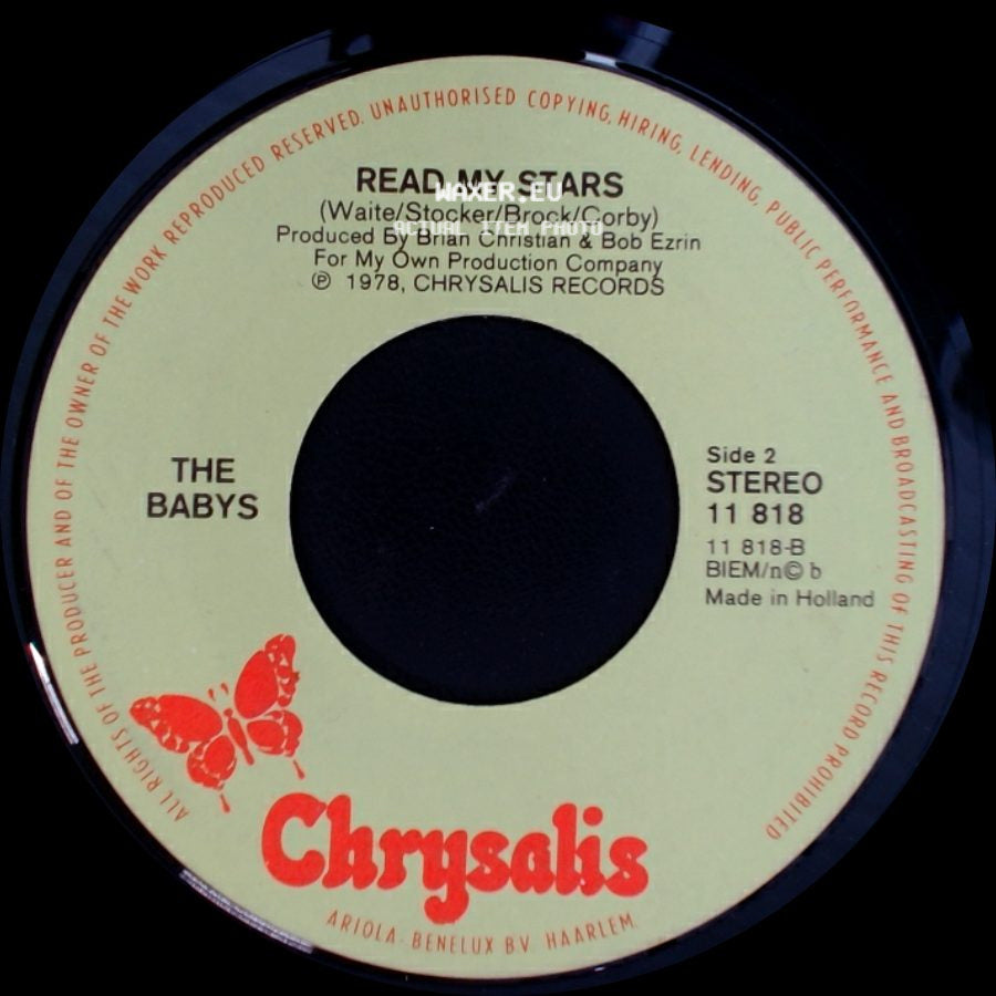 The Babys - A Piece Of The Action / Read My Stars side B
