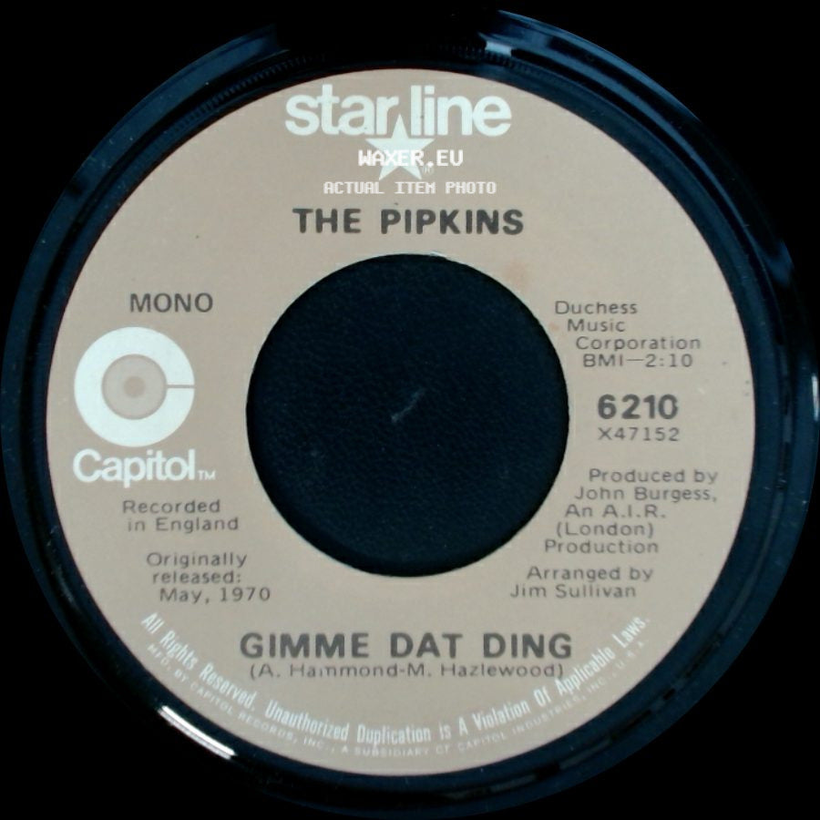 Hotlegs / The Pipkins - Neanderthal Man / Gimme Dat Ding side B