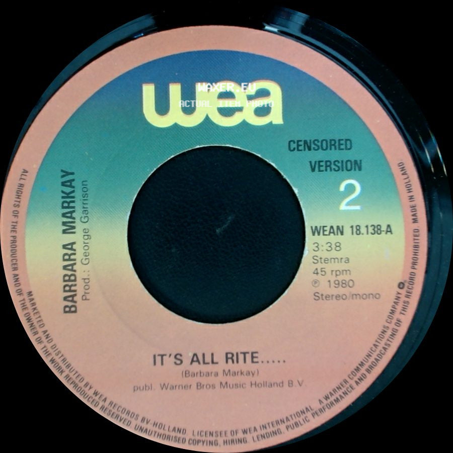 Barbara Markay - It's All Rite..... / It's All Rite..... side B