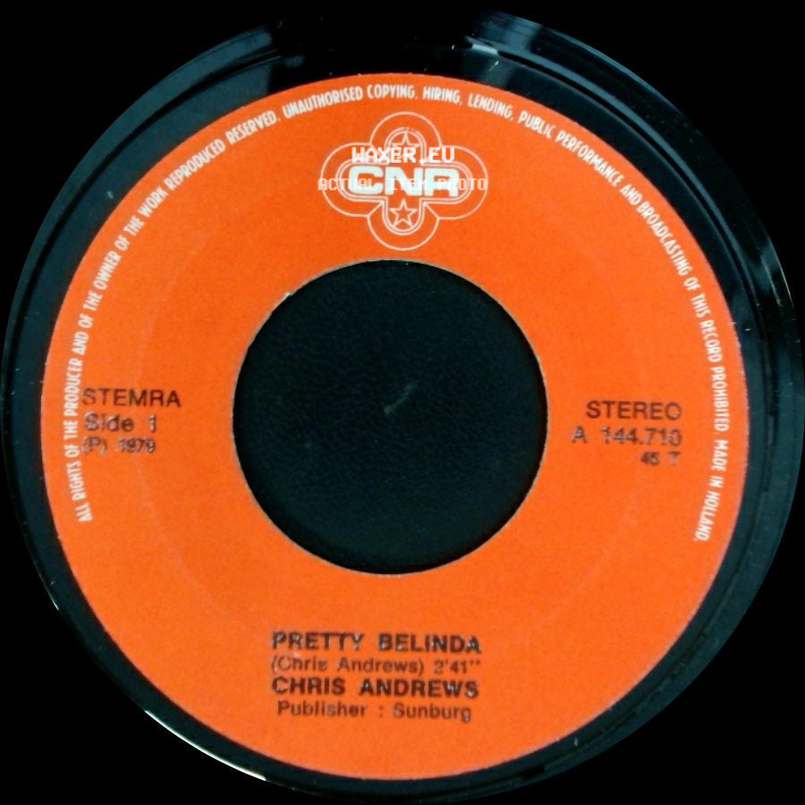 Chris Andrews - Pretty Belinda / To Whom It Concerns side A
