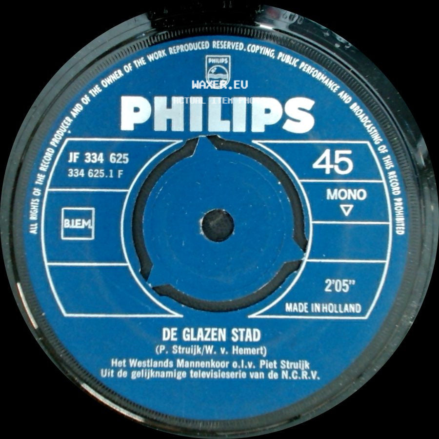 Het Westlands Mannenkoor O.L.V. Piet Struijk - De Glazen Stad / Het Westlandlied side A
