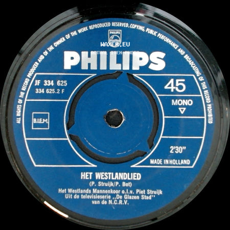 Het Westlands Mannenkoor O.L.V. Piet Struijk - De Glazen Stad / Het Westlandlied side B