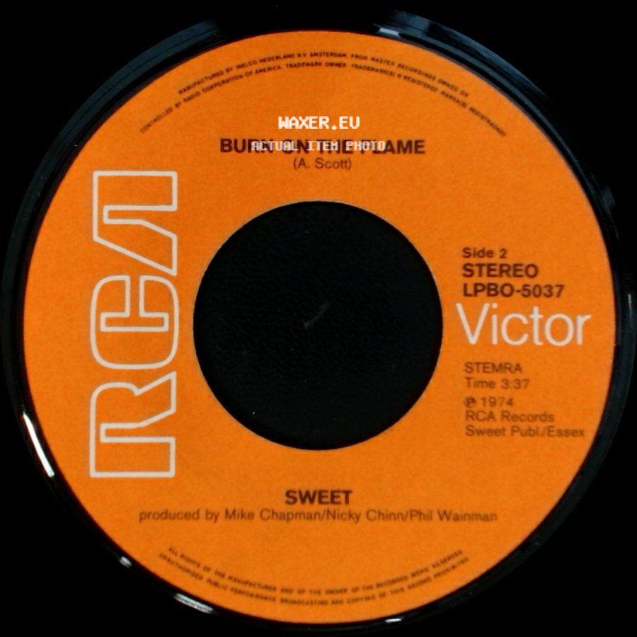 The Six Teens / Sweet - Sweet / Burn On The Flame side B