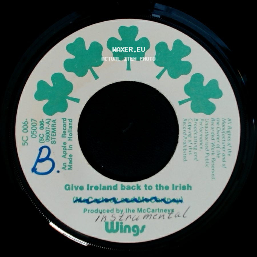 Wings - Give Ireland Back To The Irish / Give Ireland Back To The Irish side B