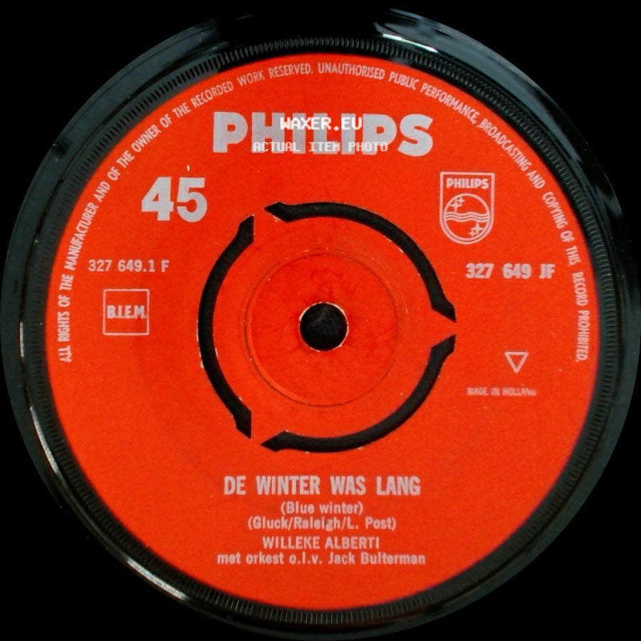 Willeke Alberti - De Winter Was Lang / Auf Wiederseh'n, Mein Liebling side A