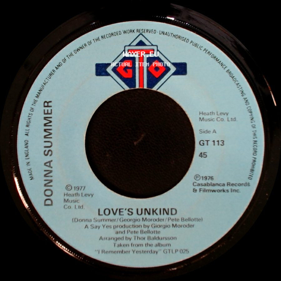 Donna Summer - Love's Unkind / Autumn Changes side A