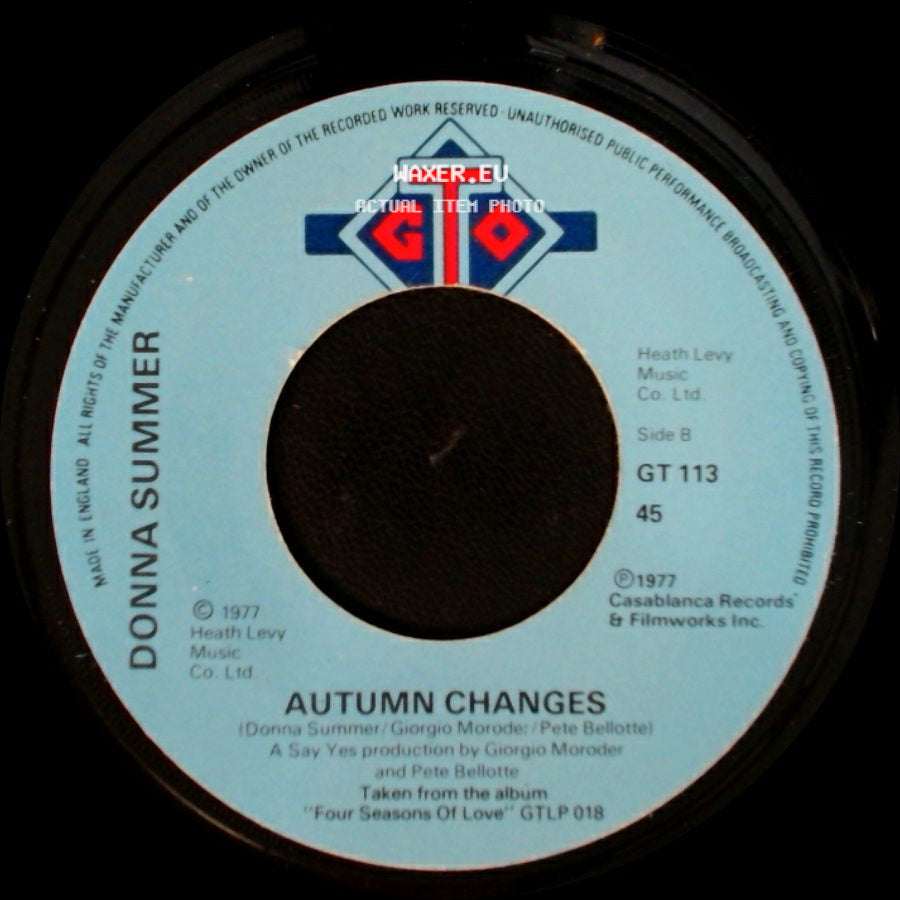 Donna Summer - Love's Unkind / Autumn Changes side B