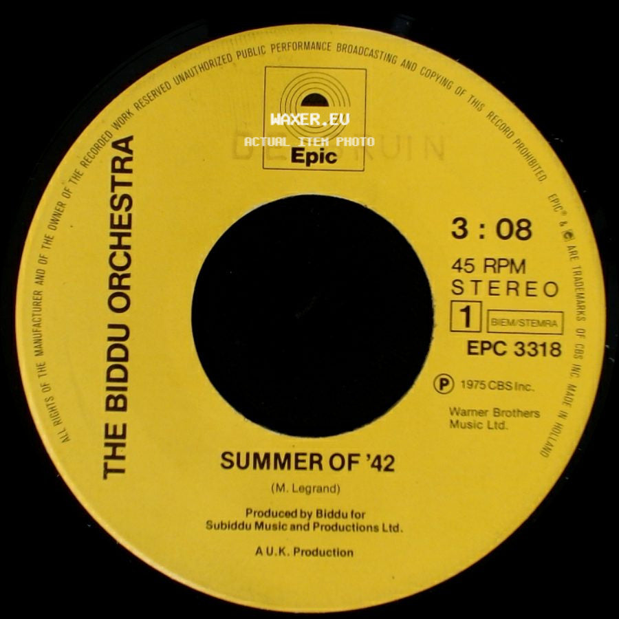 The Biddu Orchestra - Summer Of '42 / Northern Dancer side A