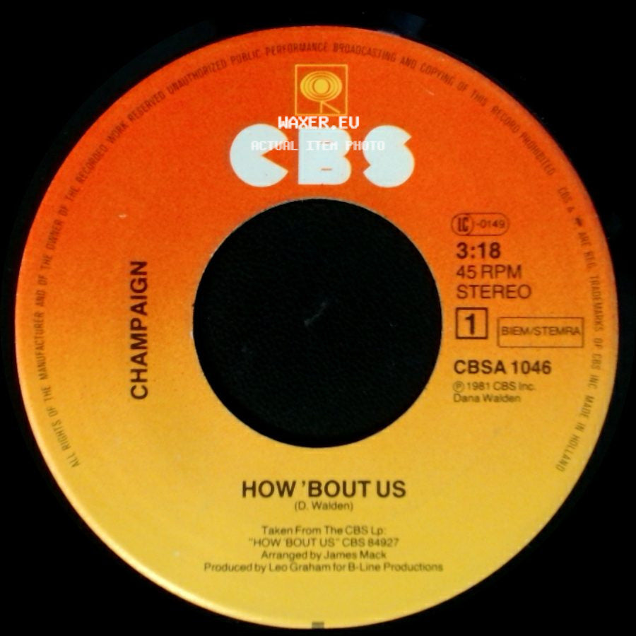 Champaign - Spinnin' / How 'bout Us side B