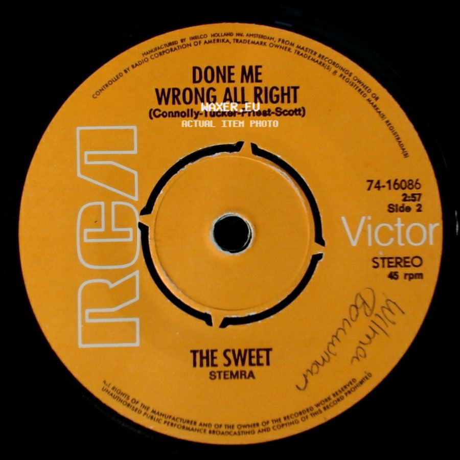 The Sweet - Co-Co / Done Me Wrong All Right side B