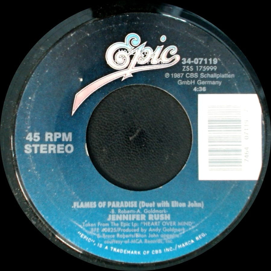 Jennifer Rush - Flames Of Paradise (Duet With Elton John) / Call My Name side A