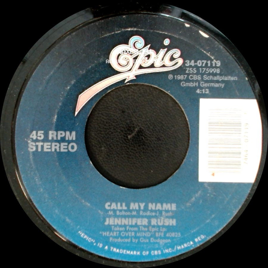 Jennifer Rush - Flames Of Paradise (Duet With Elton John) / Call My Name side B