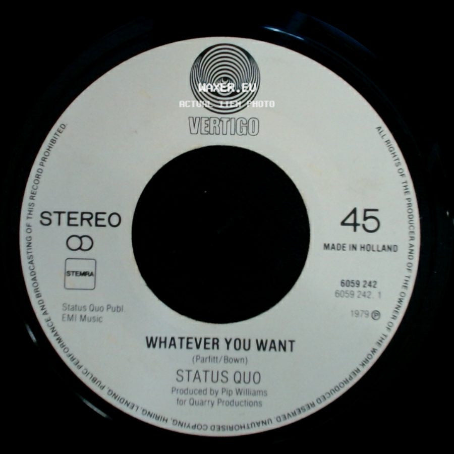 Status Quo - Whatever You Want / Hard Ride side A