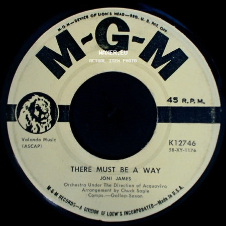 Joni James - Sorry For Myself? / There Must Be A Way side B