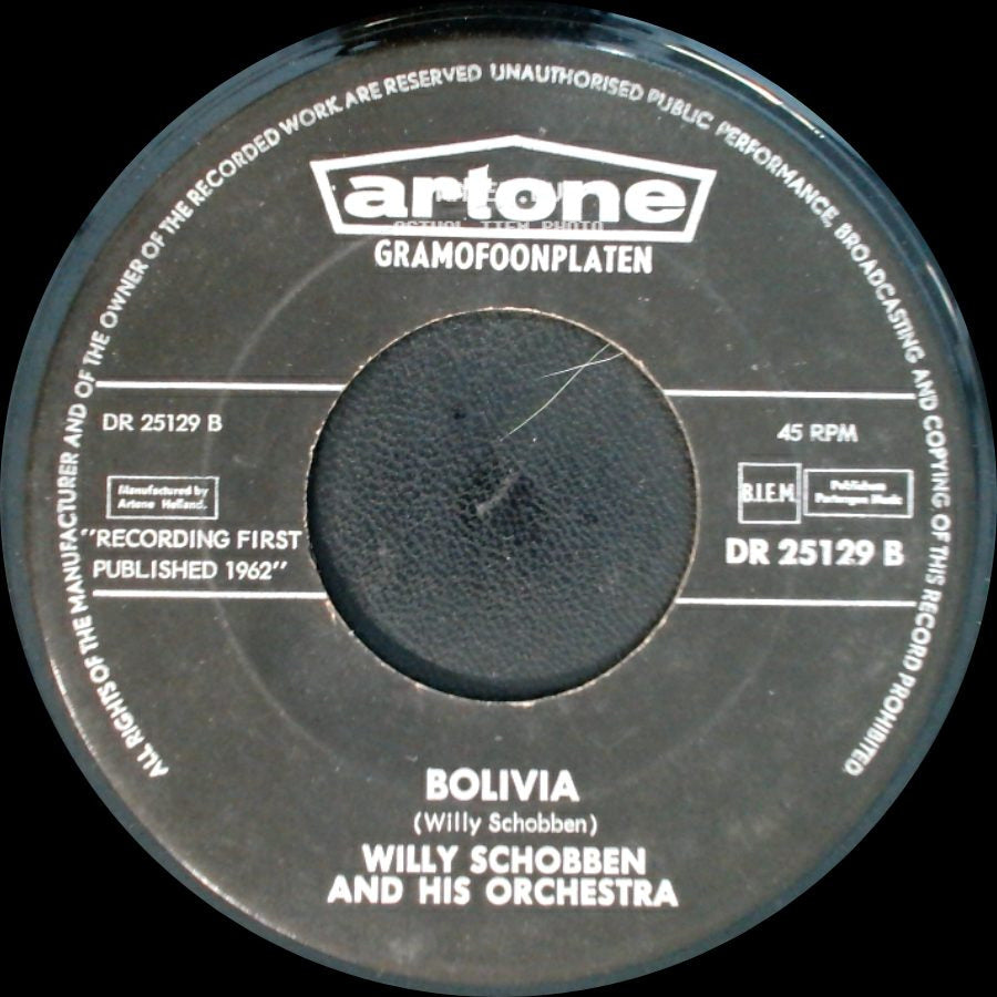 Willy Schobben And His Orchestra - Bolivia / Auf Wiedersehen Marlene side A