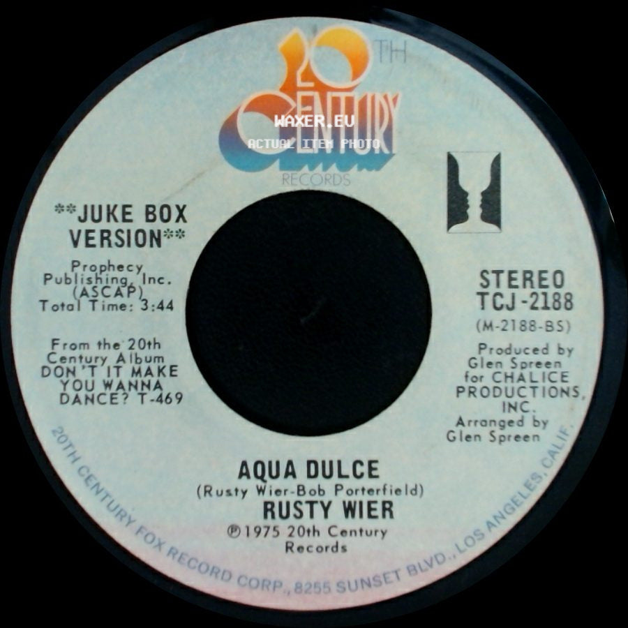 Rusty Wier - I Heard You Been Layin' My Old Lady (Apologies To Susie) / Aqua Dulce side B