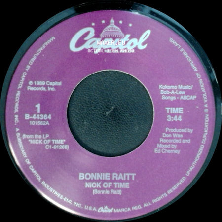 Bonnie Raitt - The Road's My Middle Name / Nick Of Time side B