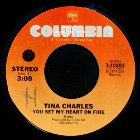 Tina Charles - You Set My Heart On Fire / Fire (Instrumental) side A