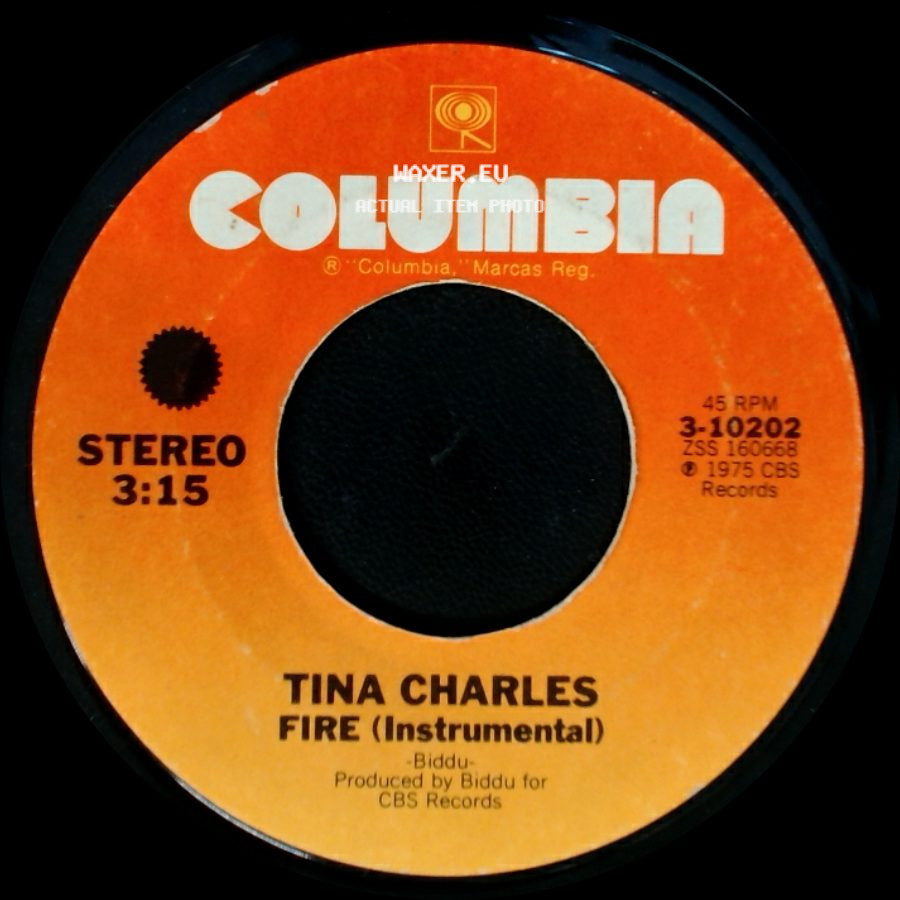 Tina Charles - You Set My Heart On Fire / Fire (Instrumental) side B