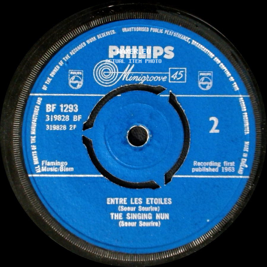The Singing Nun - Dominique (Soeur Sourire) / Entre Les Etoiles (Soeur Sourire) side B