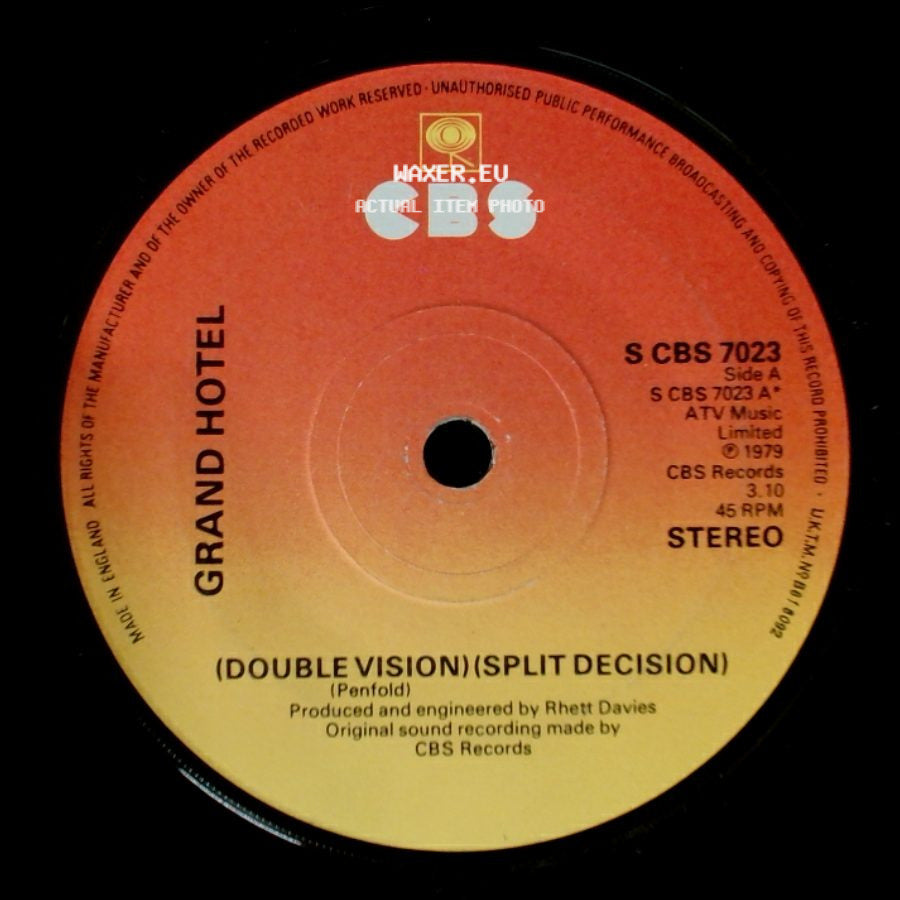 Grand Hotel - (Double Vision)(Split Decision) / Low Life side A