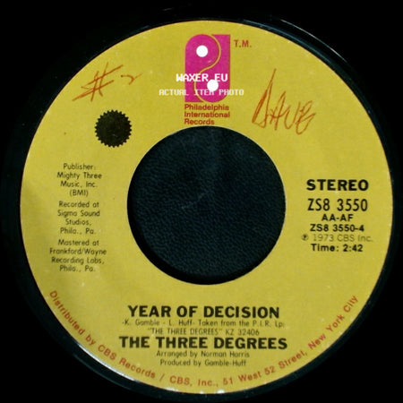 The Three Degrees - Year Of Decision / When Will I See You Again side A
