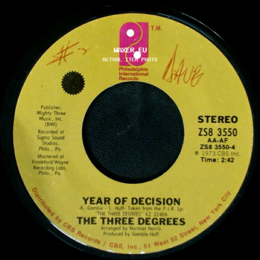 The Three Degrees - Year Of Decision / When Will I See You Again side A