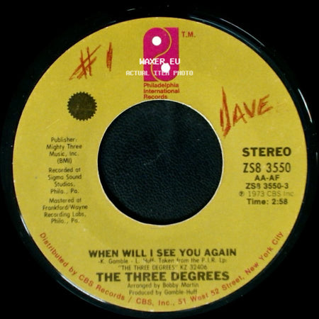 The Three Degrees - Year Of Decision / When Will I See You Again side B