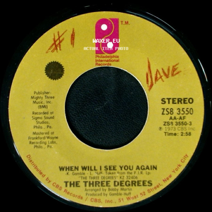 The Three Degrees - Year Of Decision / When Will I See You Again side B