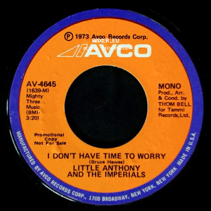 Little Anthony And The Imperials - I Don't Have Time To Worry / I Don't Have Time To Worry side B