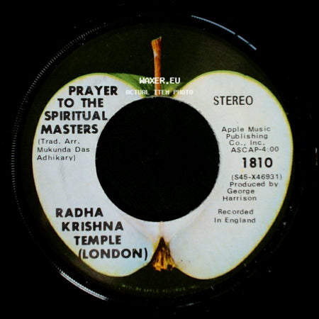 Radha Krishna Temple (London) - Prayer To The Spiritual Masters (Trad. Arr. Mukunda Das Adhikary) / Hare Krishna Mantra side A