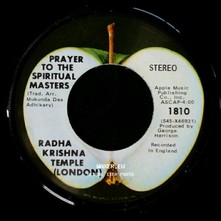 Radha Krishna Temple (London) - Prayer To The Spiritual Masters / Hare Krishna Mantra side A