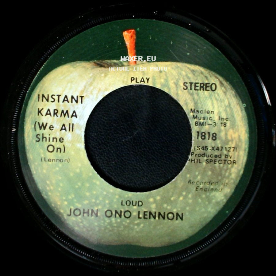 Yoko Ono Lennon (With The Plastic Ono Band) / John Ono Lennon - Who Has Seen The Wind? / Instant Karma (We All Shine On) side B