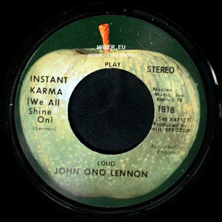 Yoko Ono Lennon (With The Plastic Ono Band) / John Ono Lennon - Who Has Seen The Wind? / Instant Karma (We All Shine On) side B