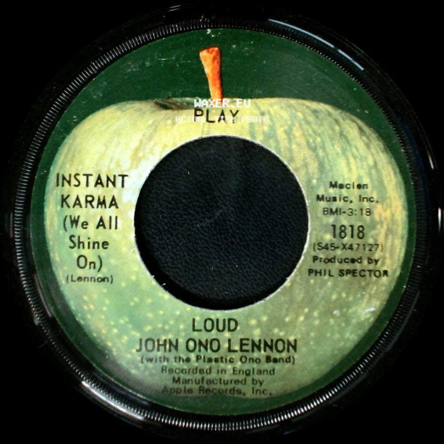 Yoko Ono Lennon / John Ono Lennon - Play Who Has Seen The Wind? / Instant Karma (We All Shine On) side B
