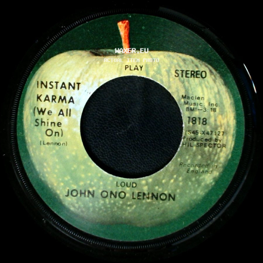 Yoko Ono Lennon (With The Plastic Ono Band) / John Ono Lennon - Who Has Seen The Wind? / Instant Karma (We All Shine On) side B