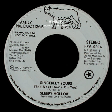 Sleepy Hollow - Sincerely Yours (The Next One's On You) / Hades side A
