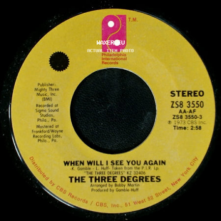 The Three Degrees - Year Of Decision / When Will I See You Again side B