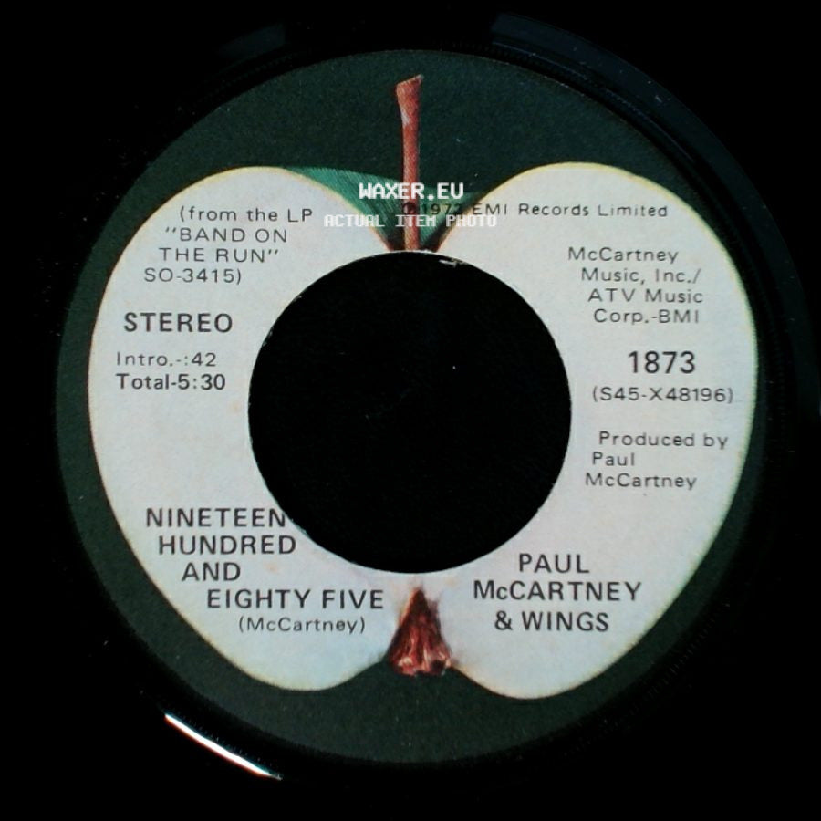 Paul Mccartney & Wings - Band On The Run / Nineteen Hundred And Eighty Five side B
