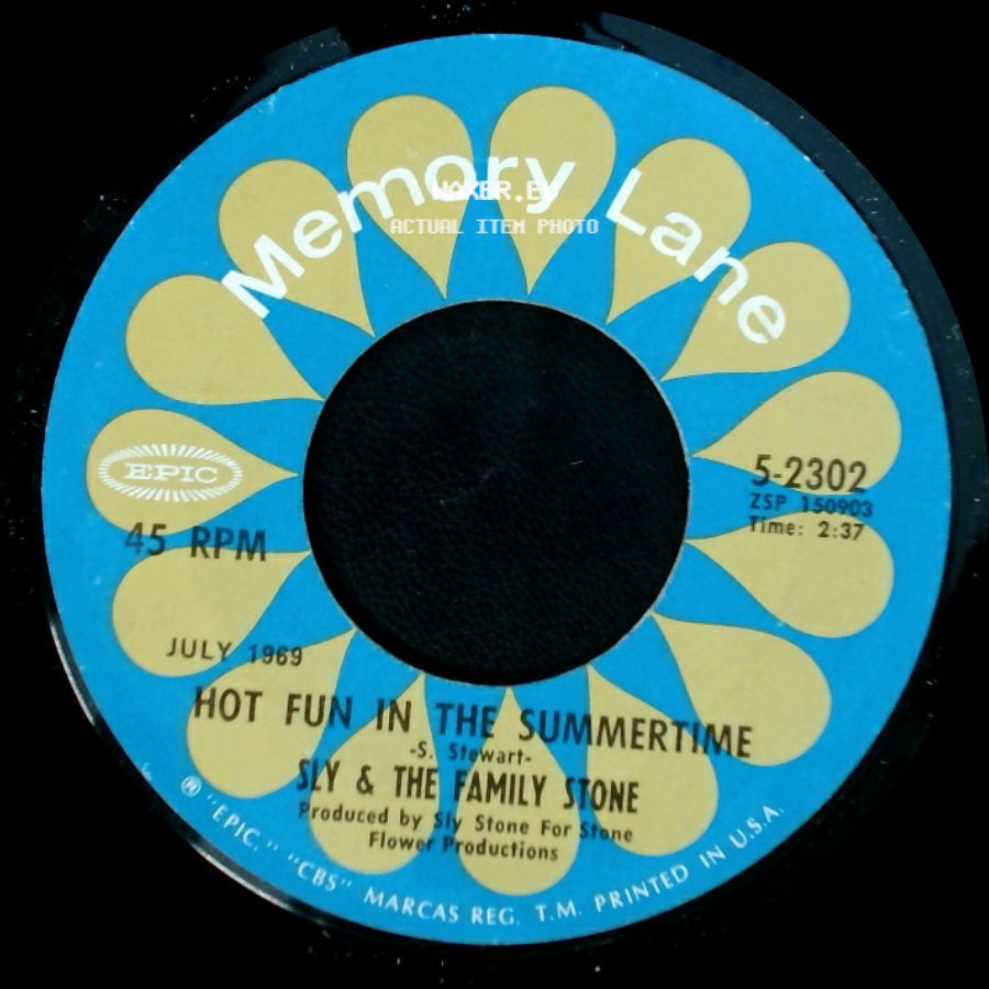 Sly & The Family Stone - M'lady / Hot Fun In The Summertime side B