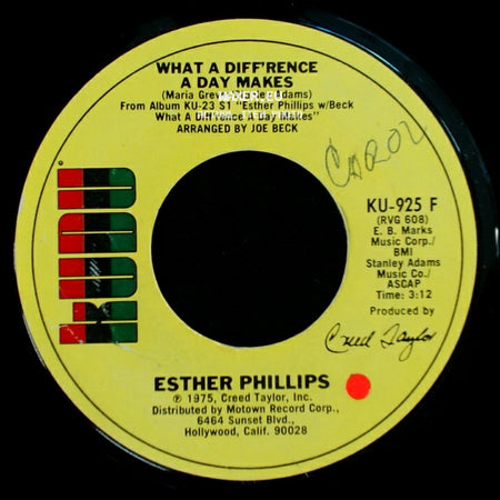 Esther Phillips - Turn Around, Look At Me / What A Diff'rence A Day Makes side B