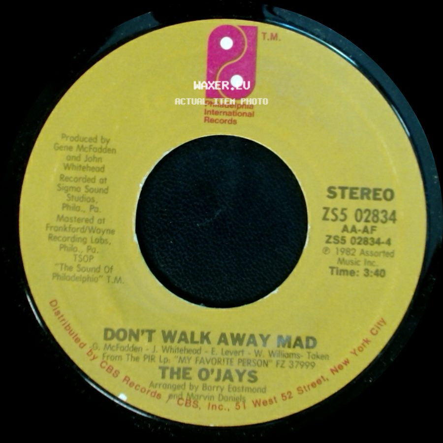 The O'jays - Don't Walk Away Mad / I Just Want To Satisfy You side A