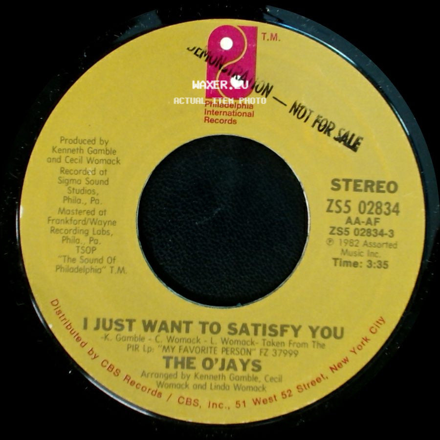 The O'jays - Don't Walk Away Mad / I Just Want To Satisfy You side B
