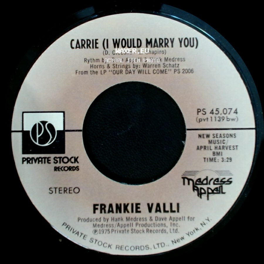 Frankie Valli - Carrie (I Would Marry You) / Fallen Angel side A
