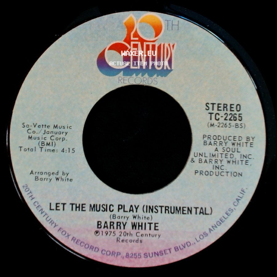 Barry White - Let The Music Play (Instrumental) / Let The Music Play side A