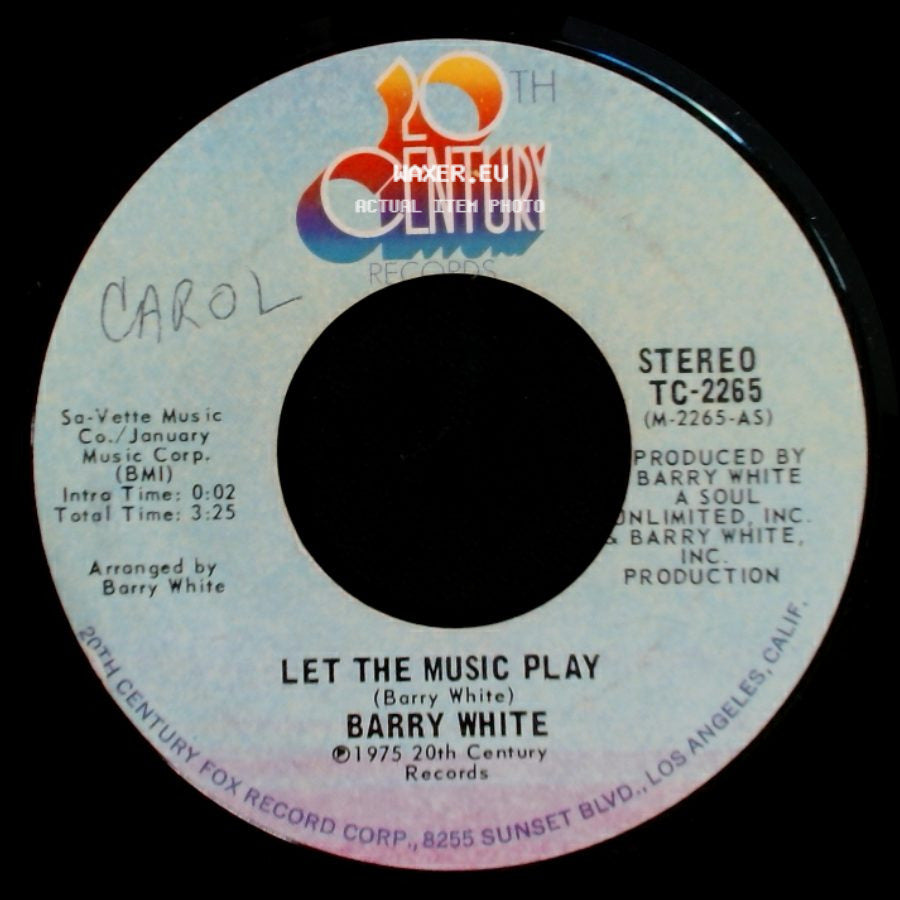 Barry White - Let The Music Play (Instrumental) / Let The Music Play side B